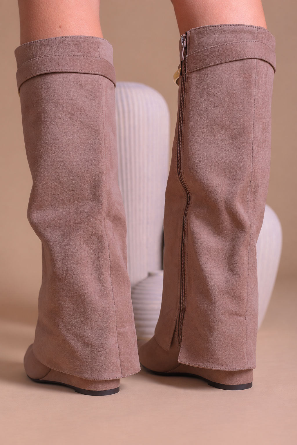 Botki Gabriela · zamsz taupe