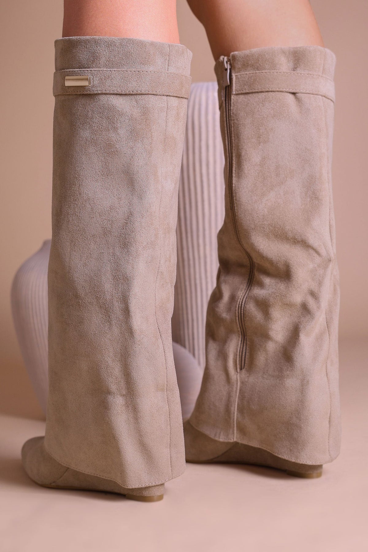 Kozaki Oliwia · zamsz taupe