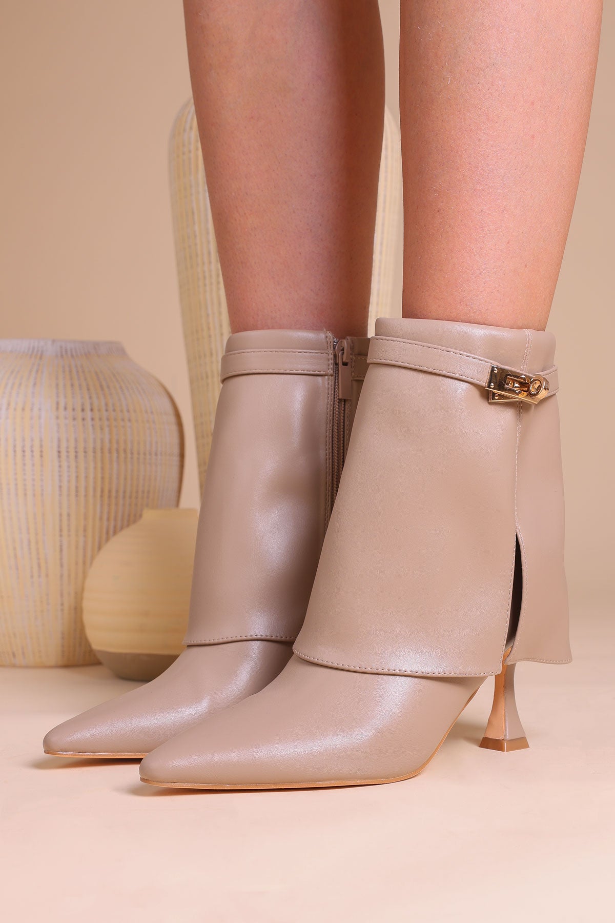 Botki Marcelina · skóra taupe
