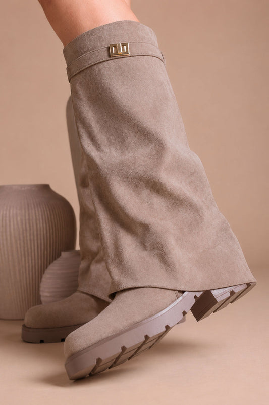 Botki Weronika · zamsz taupe