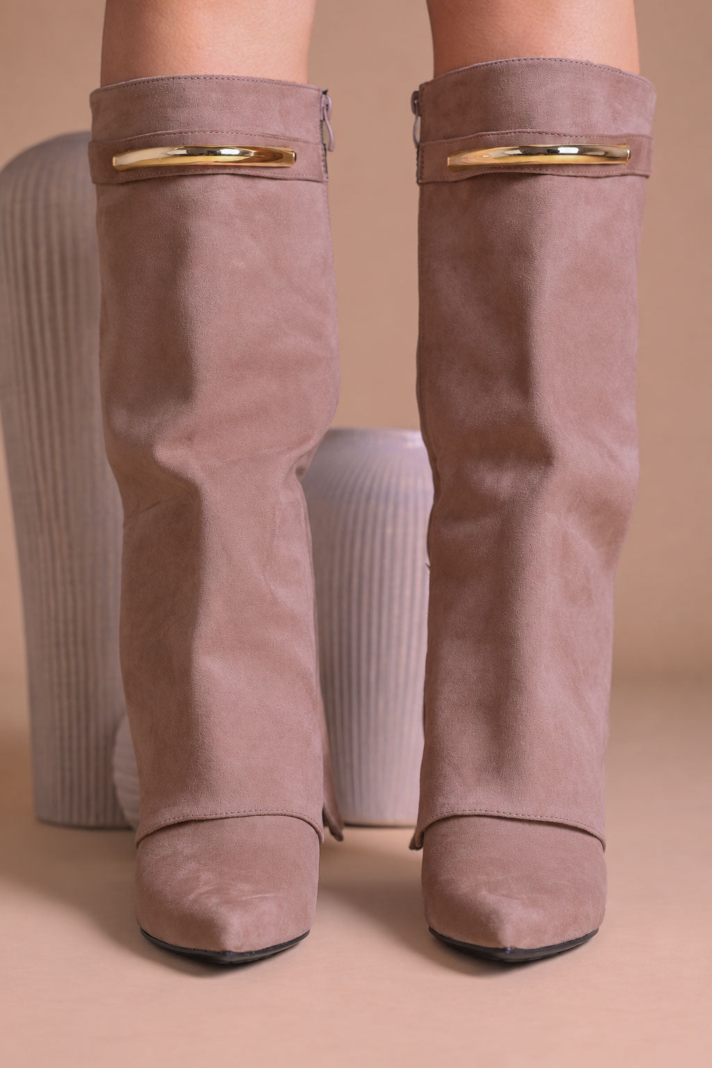 Botki Gabriela · zamsz taupe