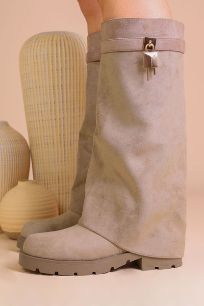 Kozaki Amelia · zamsz taupe