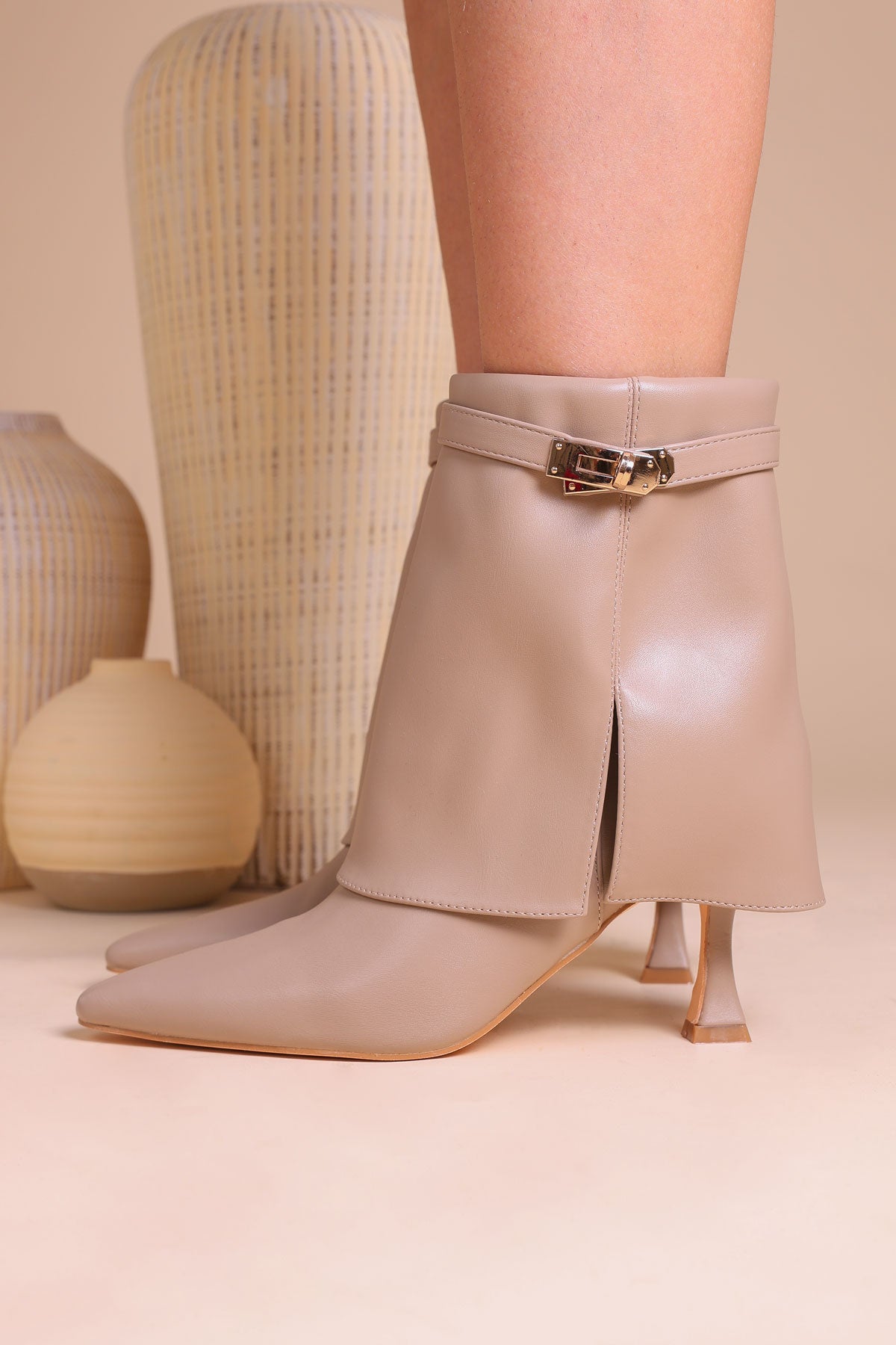 Botki Marcelina · skóra taupe