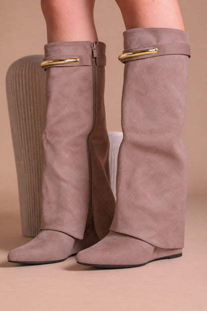 Botki Gabriela · zamsz taupe