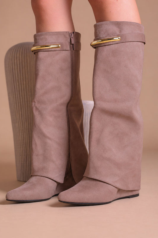 Botki Gabriela · zamsz taupe