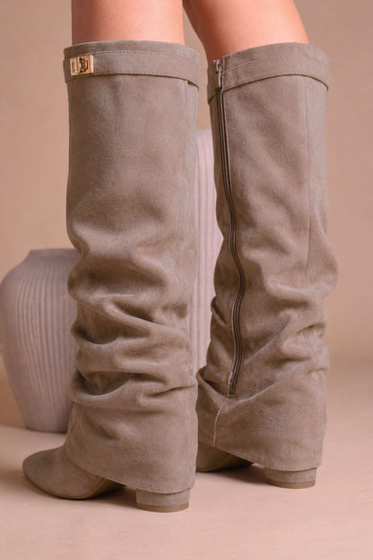 Kozaki Wiktoria · zamsz taupe