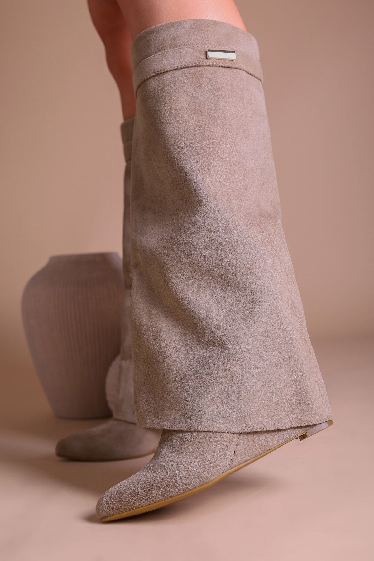 Kozaki Oliwia · zamsz taupe