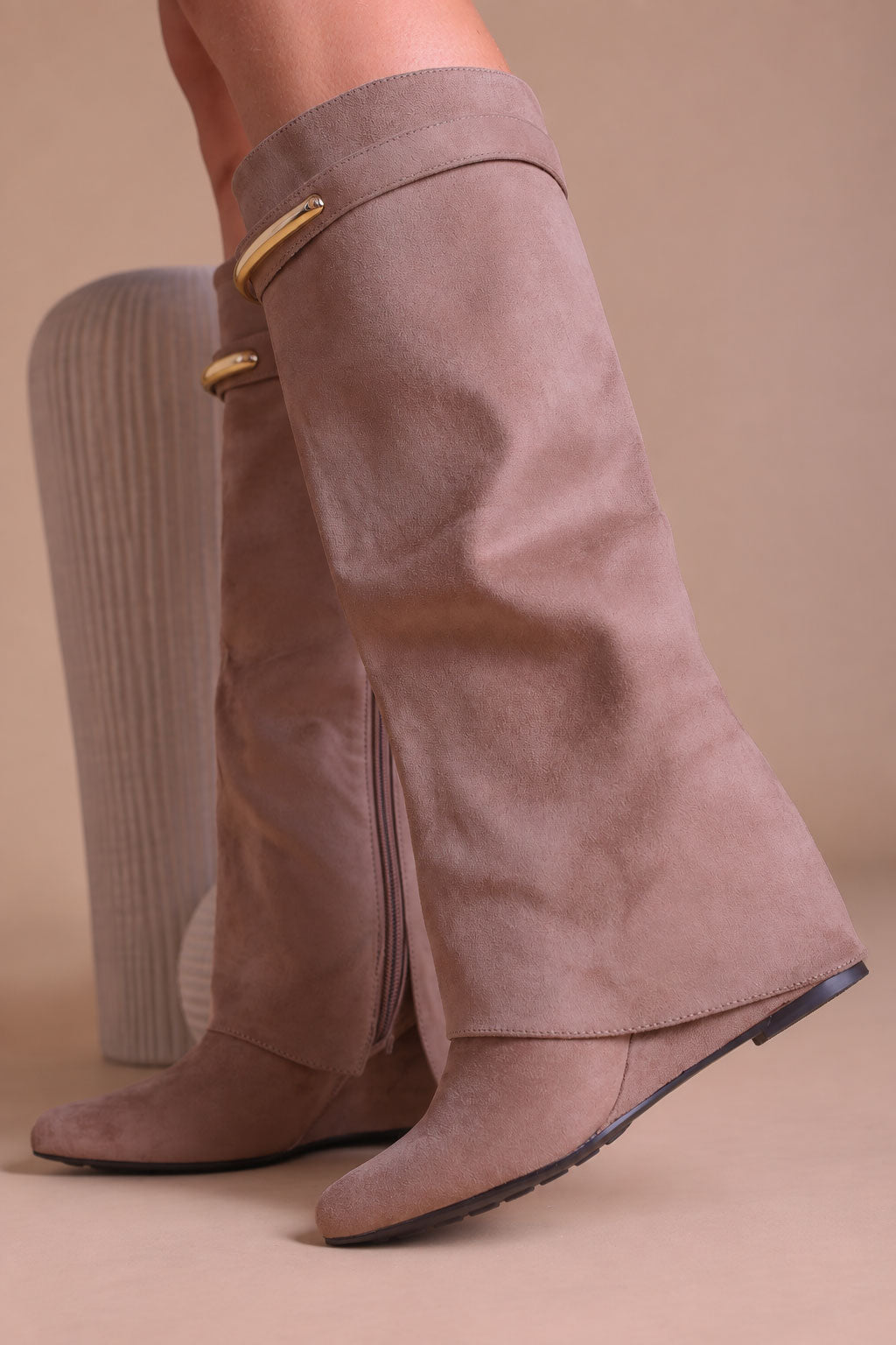 Botki Gabriela · zamsz taupe
