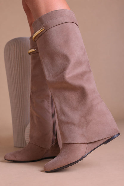 Botki Gabriela · zamsz taupe