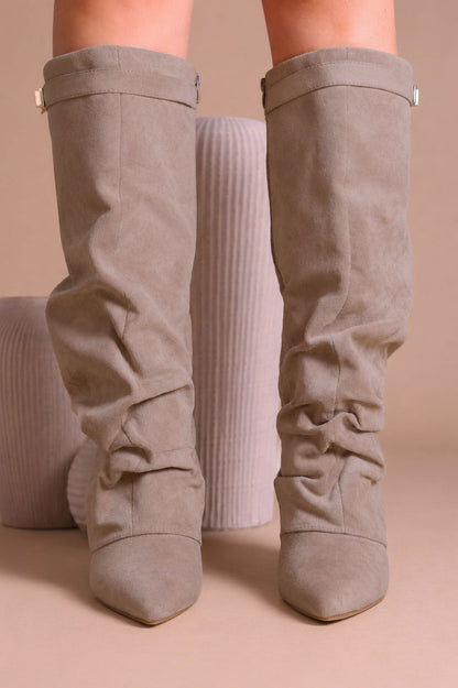 Kozaki Wiktoria · zamsz taupe