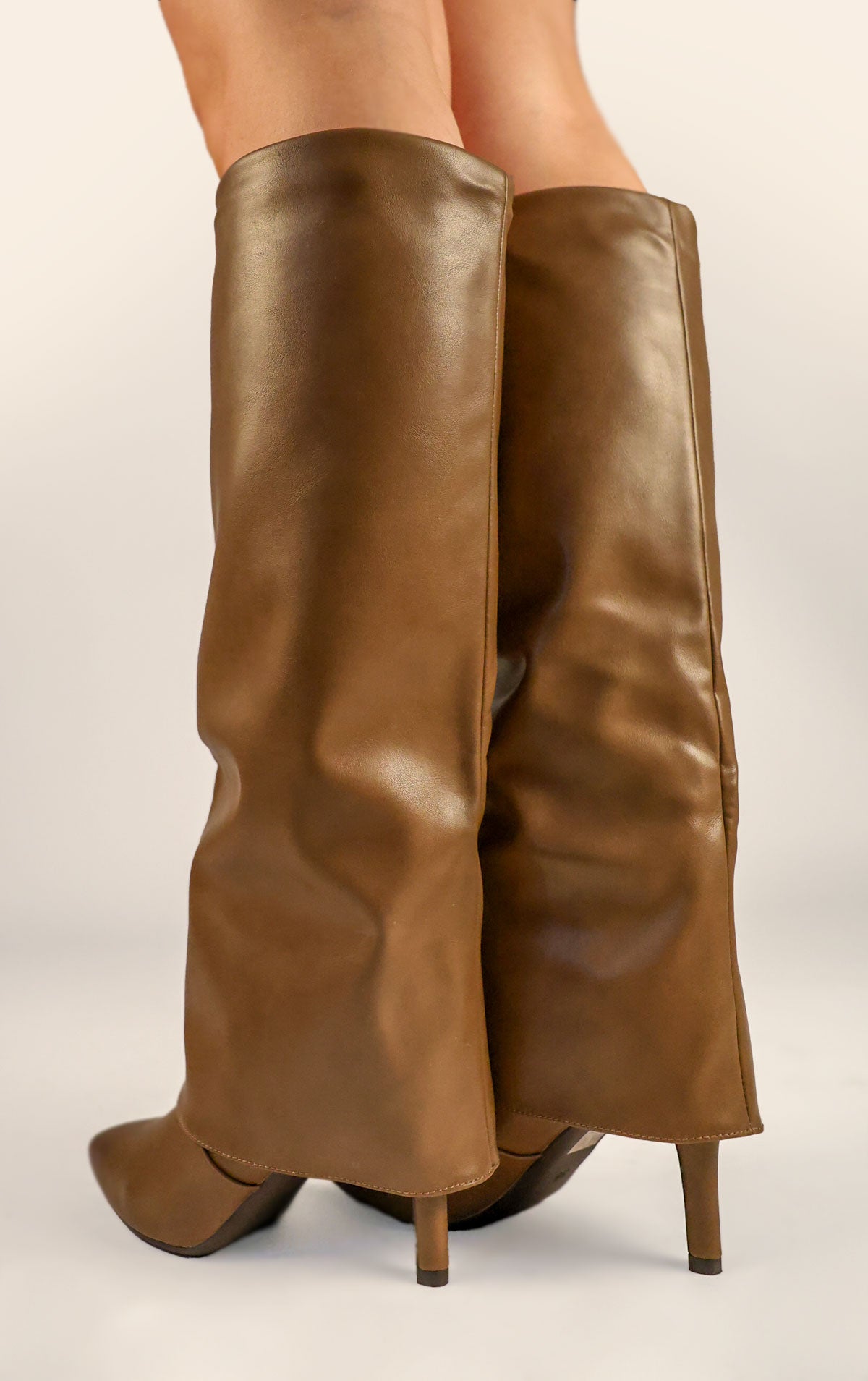 Kozaki Joanna · skóra khaki