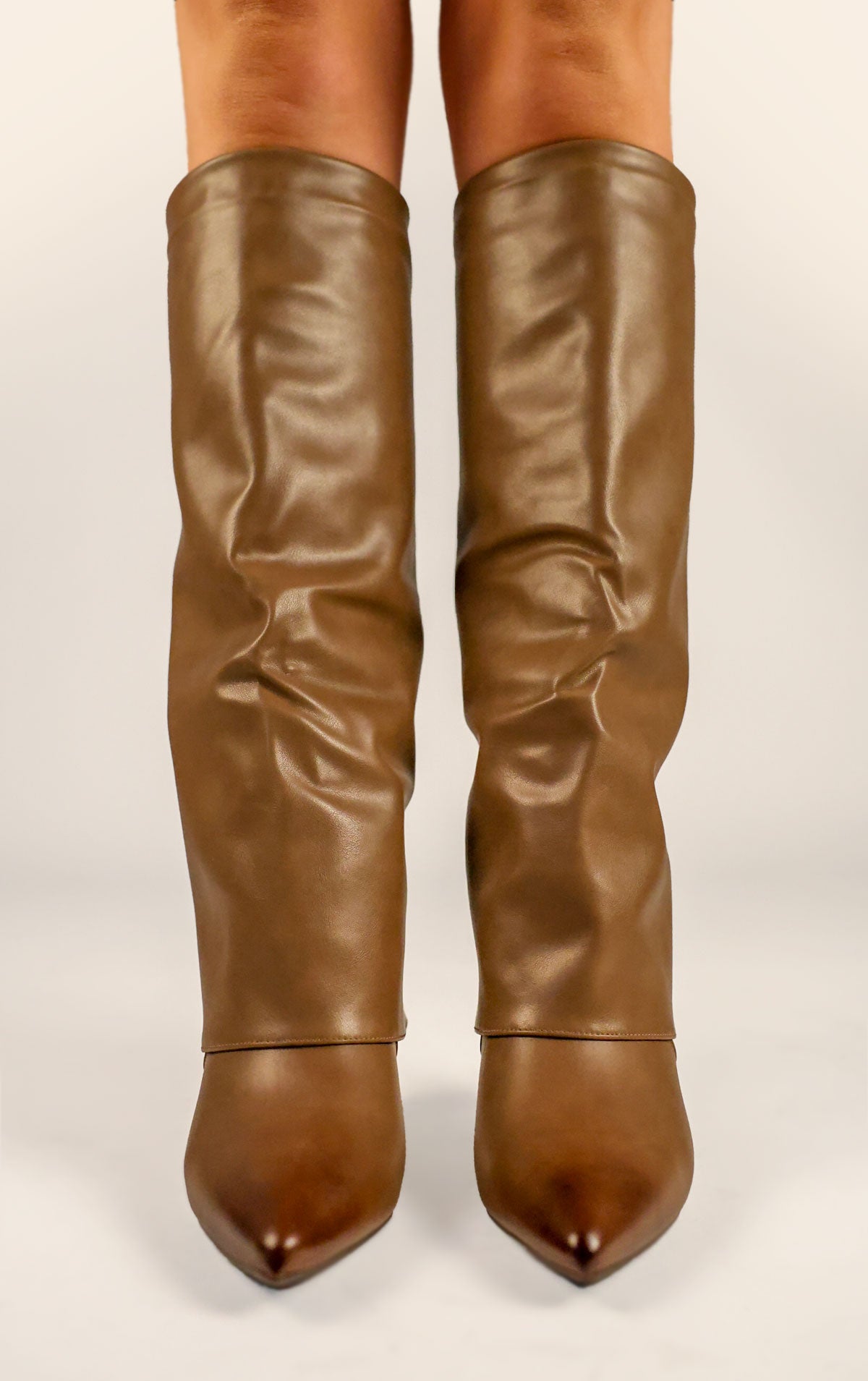 Kozaki Joanna · skóra khaki