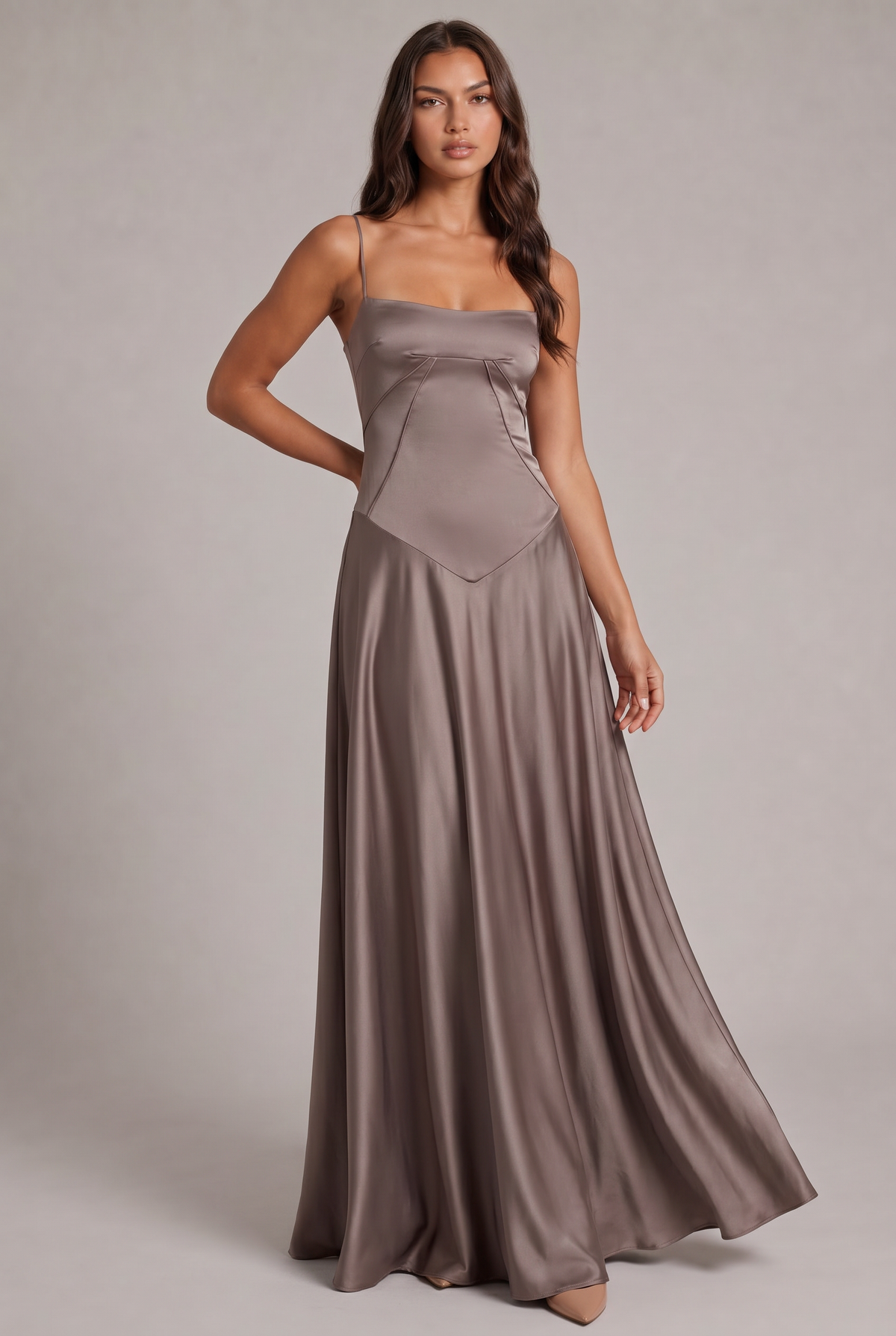 Lunaria Satiné Sukienka Maxi