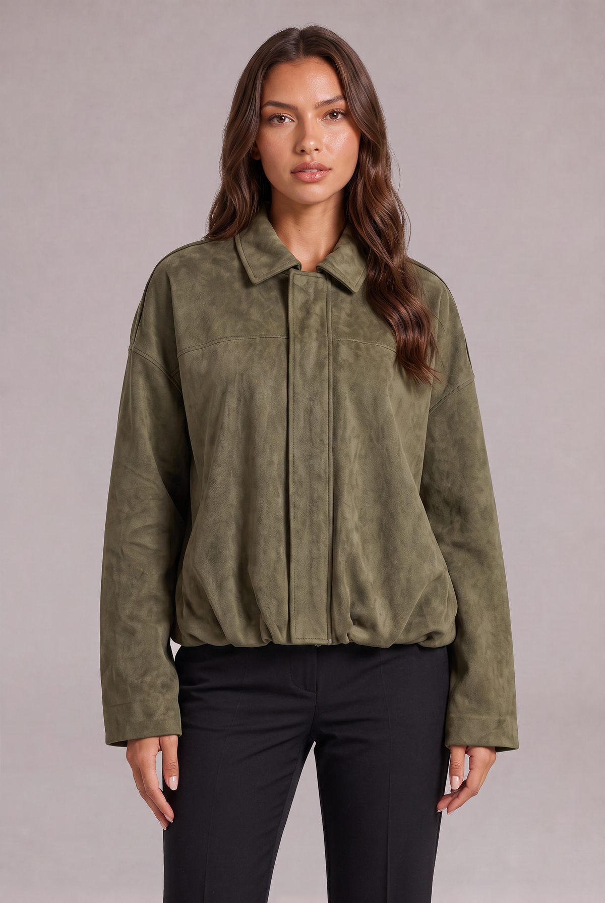 Elise Zamszowa Kurtka Bomber