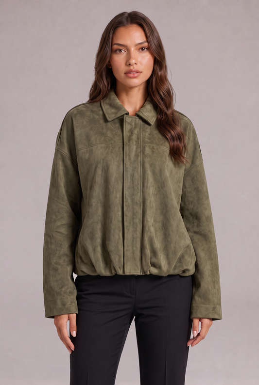 Elise Zamszowa Kurtka Bomber