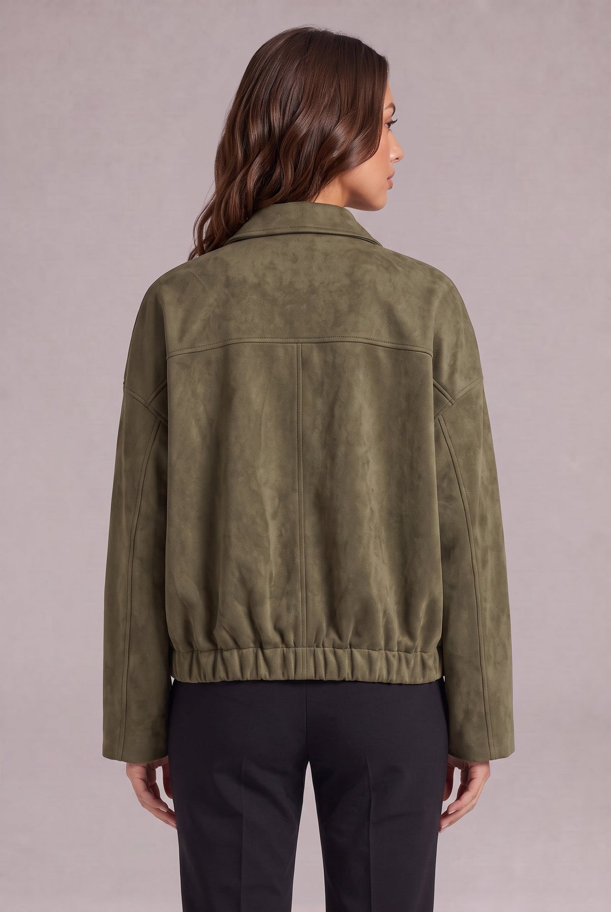 Elise Zamszowa Kurtka Bomber