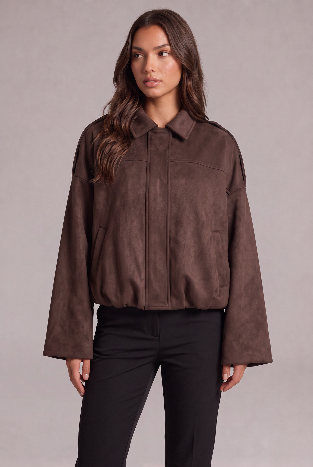 Elise Zamszowa Kurtka Bomber
