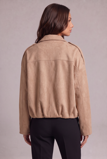 Elise Zamszowa Kurtka Bomber