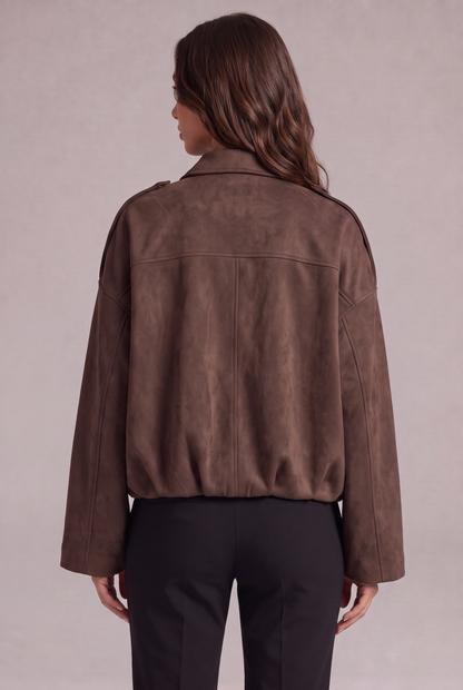 Elise Zamszowa Kurtka Bomber