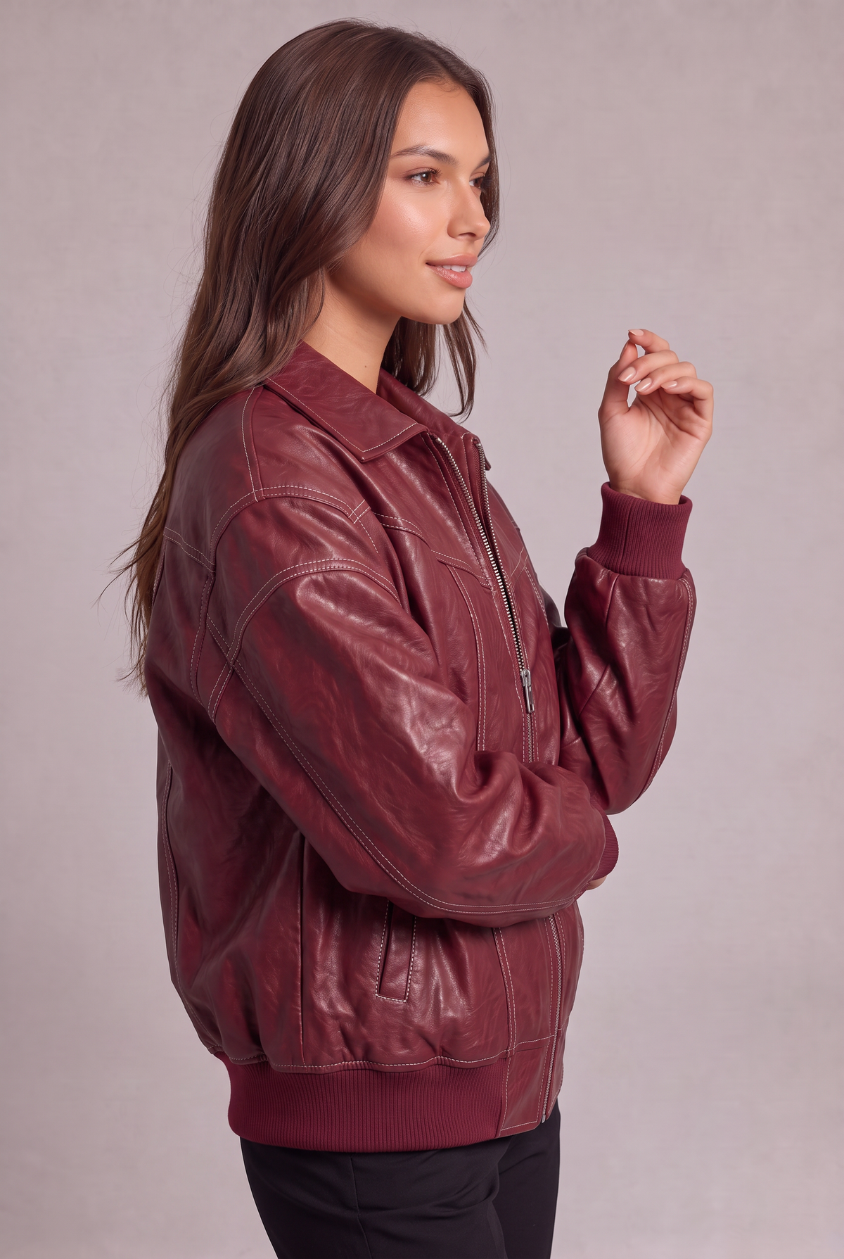 Kurtka Damska Oversized Eco Skórzana Modern Amalfi