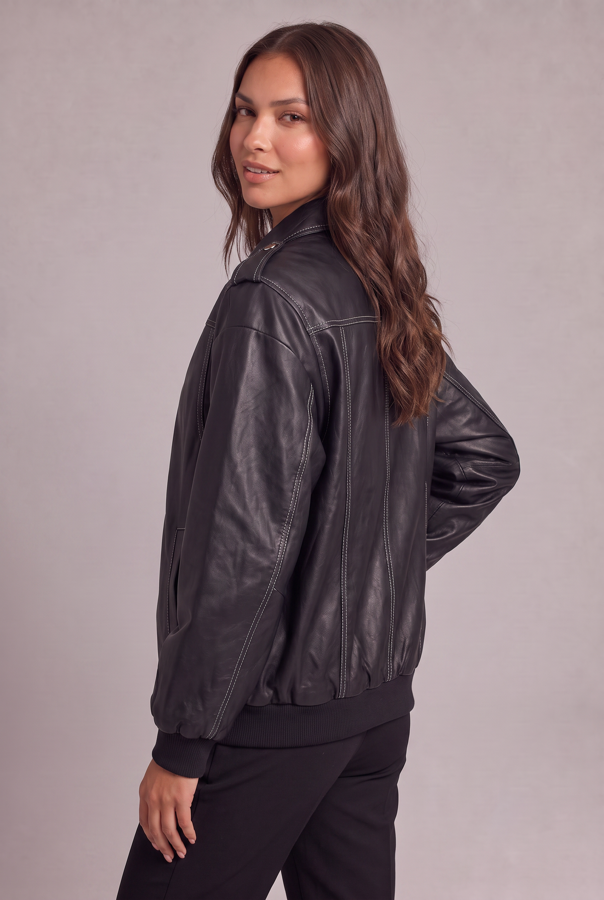 Kurtka Damska Oversized Eco Skórzana Modern Amalfi