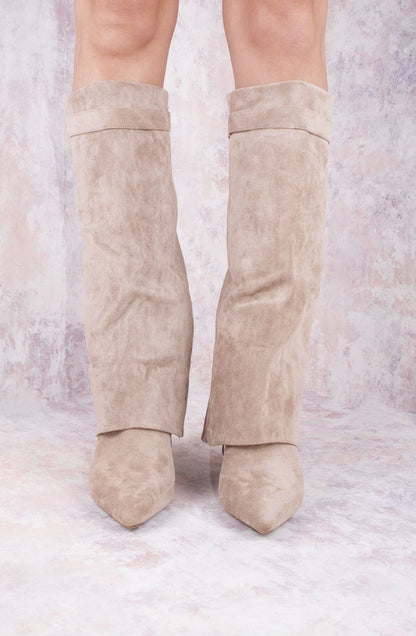 Kozaki Matylda · zamsz taupe